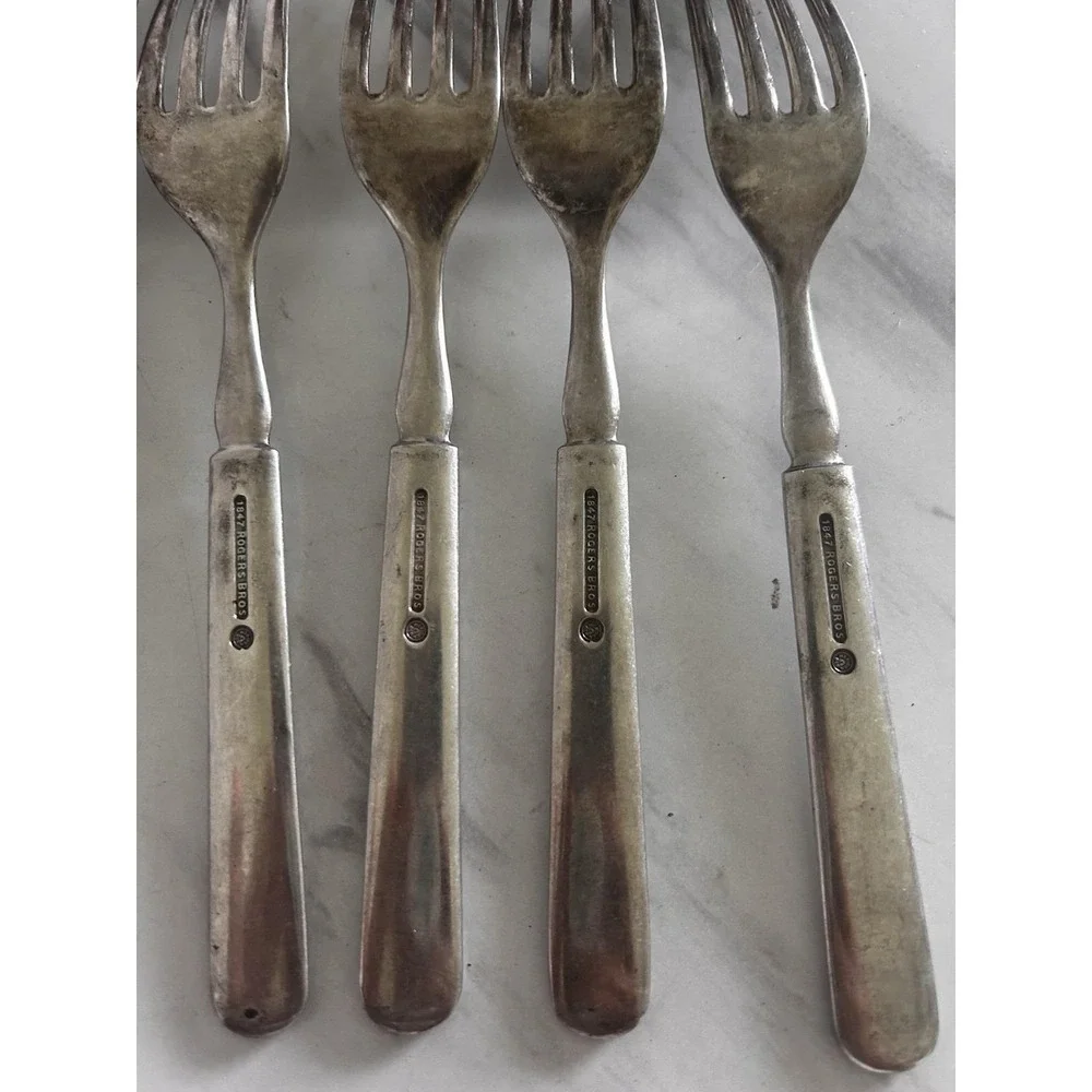 Vintage Windsor 1847 Rogers Bros Meridin Lot of 9 Dinner Forks Silverplate BxA